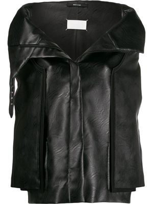 Maison Margiela cocoon faux leather jacket - Black