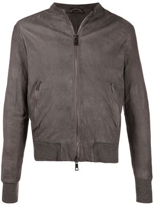 Giorgio Brato leather zip-up jacket - Green