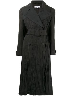 Beaufille crinkled double-breasted trench coat - Black