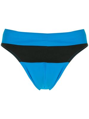 Amir Slama two-tone high-leg swimming trunks - Blue