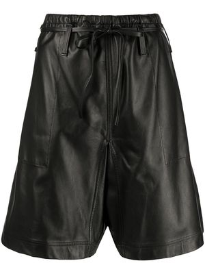 Alexander Wang leather drawstring shorts - Black