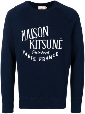 Maison Kitsuné logo print sweatshirt - Blue