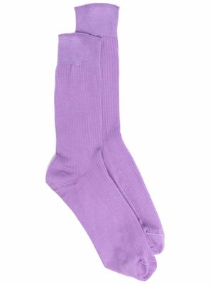 Mackintosh Pembroke ribbed-knit socks - Purple