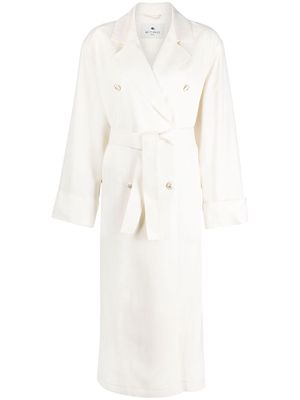 ETRO double-breasted maxi coat - White