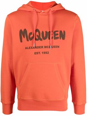 Alexander McQueen logo-print hoodie - Orange