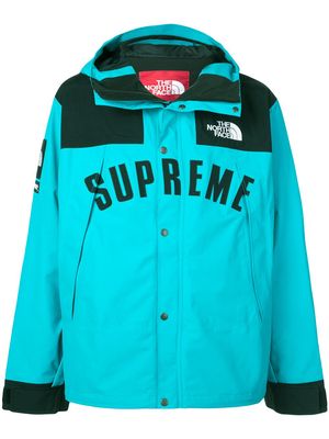 Supreme logo rain jacket - Blue