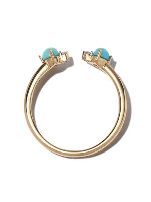 Adina Reyter 14kt yellow gold turquoise open ring