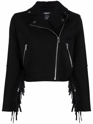 DKNY fringe-detail jacket - Black