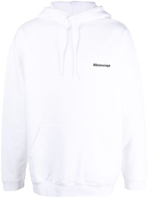 Balenciaga BB embroidered logo hoodie - White