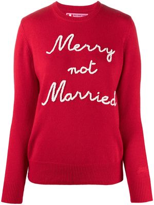 MC2 Saint Barth Marry Not Married intarsia rib-trimmed jumper - Red