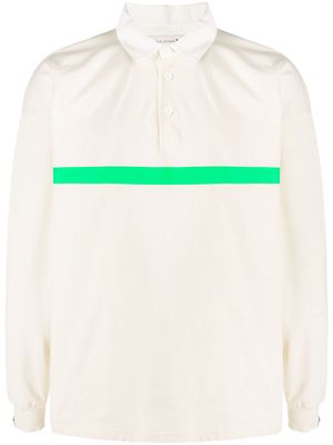 Mackintosh contrast-stripe long-sleeve polo shirt - Neutrals