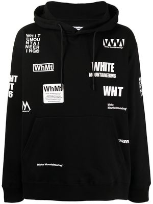 White Mountaineering logo-print pullover hoodie - Black