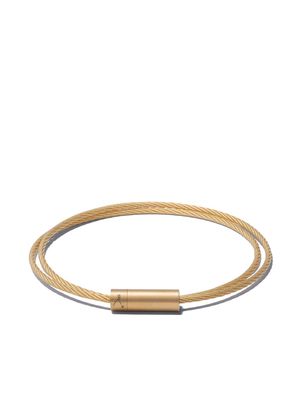 Le Gramme 18kt brushed yellow gold Le 15 Grammes Double Cable bracelet