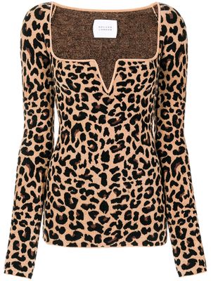 Galvan Freya leopard-print top - Brown