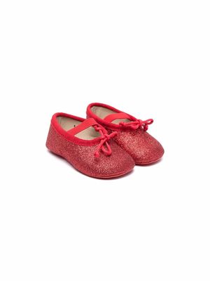 Gallucci Kids bow-detail leather ballerinas - Red