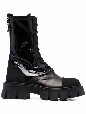 Premiata lace-up leather boots - Black