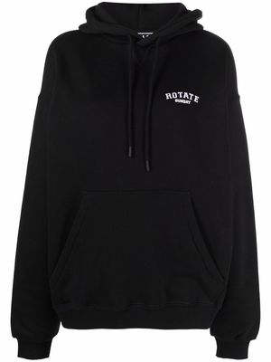 ROTATE Sunday embroidered organic-cotton hoodie - Black