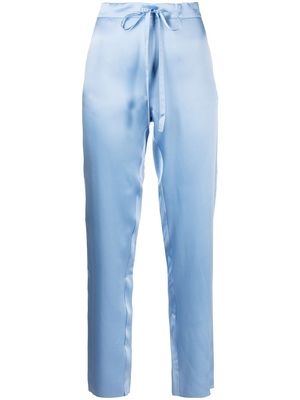 Marques'Almeida tapered pyjama silk trousers - Blue