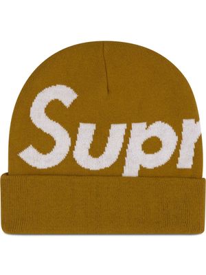 Supreme big logo beanie - Yellow