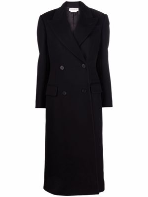 Alexander McQueen double-breasted long coat - Black