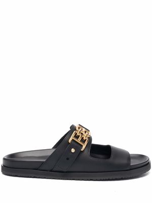 Bally double-strap logo-charm sandals - Black