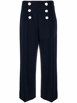 Boutique Moschino double breasted cropped trousers - Blue