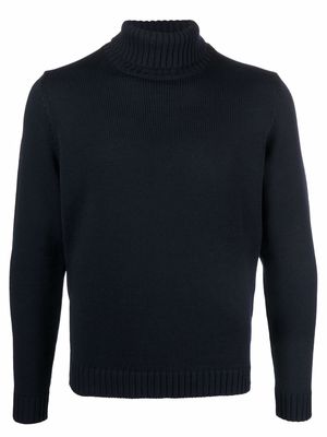Zanone high neck knitted jumper - Blue