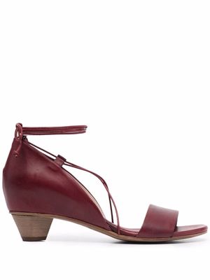 Del Carlo 40mm tie-strap leather sandals - Red