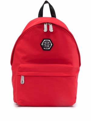 Philipp Plein logo plaque backpack - Red