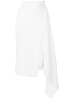 Monse sliced ribbed knit skirt - White