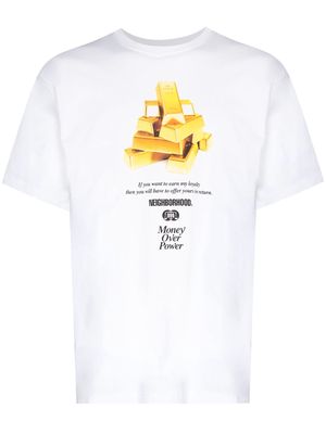 Neighborhood Gold Bars print T-shirt - White