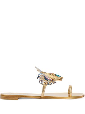 Giuseppe Zanotti Spipiott embellished metallic sandals - Gold