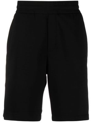 Emporio Armani logo-embroidered track shorts - Black