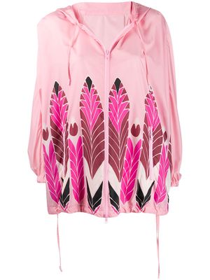 Valentino feather printed raincoat - Pink