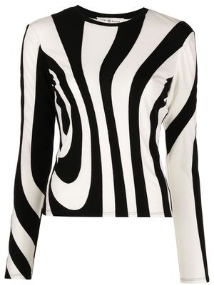 Tory Burch stripe-print long-sleeved top - White