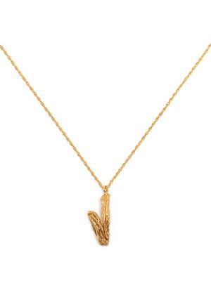 LOVENESS LEE V alphabet pendant necklace - Gold