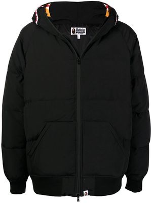 A BATHING APE® printed-hood puffer jacket - Black