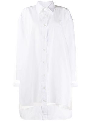 Maison Margiela sheer panelled shirt dress - White