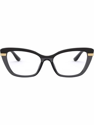Dolce & Gabbana Eyewear contrast metal-arm glasses - Black
