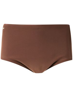 Amir Slama plain swim trunks - Brown