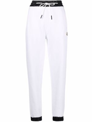 Moncler contrast-trim logo-patch track pants - White