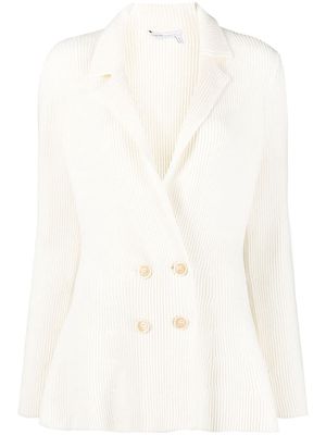 Agnona knitted double-breasted blazer - White