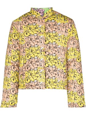 Comme Des Garçons Shirt x KAWS all-over logo jacket - Yellow