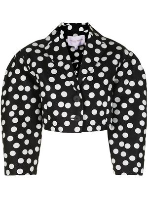 Carolina Herrera polka dot cropped jacket - Black