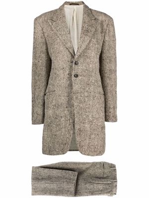 Comme Des Garçons Pre-Owned 1990s longer blazer two-piece suit - Neutrals