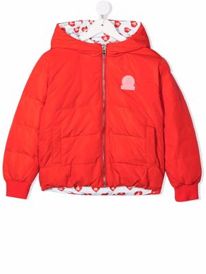 LANVIN Enfant heart print reversible bomber jacket - Red