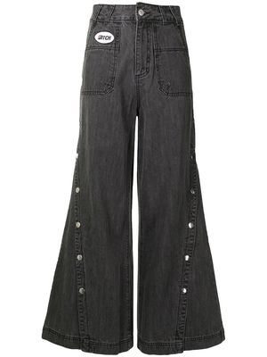 Ground Zero button-leg flared jeans - Grey