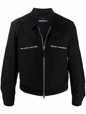 TOM FORD zipped brushed finish jacket - Black