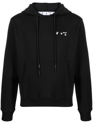 Off-White logo-print hoodie - Black