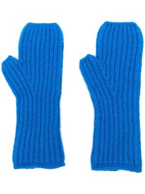 Pringle of Scotland Fisherman's ribbed cashmere gloves - Blue